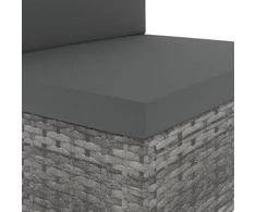 Modulinė dvivietė sofa, pilkos spalvos, poliratanas
