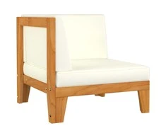 Modulinė kampinė sofa su kreminėmis pagalvėlėmis, akacija