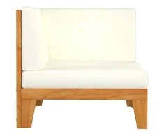 Modulinė kampinė sofa su kreminėmis pagalvėlėmis, akacija