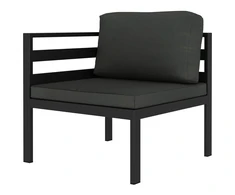Modulinė kampinė sofa su pagalvėmis, antracito, aliuminis