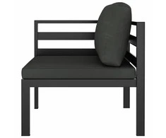 Modulinė kampinė sofa su pagalvėmis, antracito, aliuminis
