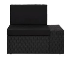 Modulinė kampinė sofa su porankiu kairėje, juoda, poliratanas
