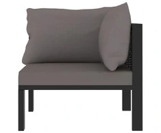 Modulinė kampinė sofa su porankiu kairėje, pilka, poliratanas