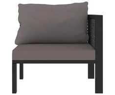 Modulinė kampinė sofa su porankiu kairėje, pilka, poliratanas
