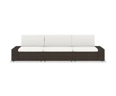 Modulinė trivietė sofa, rudos spalvos, poliratanas