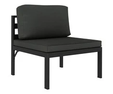 Modulinė vidurinė sofa su pagalvėmis, antracito, aliuminis