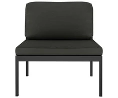 Modulinė vidurinė sofa su pagalvėmis, antracito, aliuminis