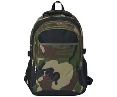 Mokyklinė kuprinė, 40l, juoda ir kamufliažo