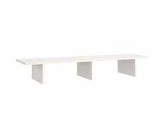 Laikiklis Monitoriaus stovas, baltas, 100x27x15cm, pušies masyvas