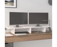 Laikiklis Monitoriaus stovas, baltas, 100x27x15cm, pušies masyvas