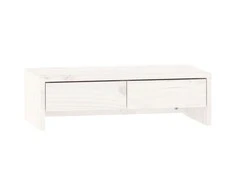 Laikiklis Monitoriaus stovas, baltas, 50x27x15cm, pušies medienos masyvas