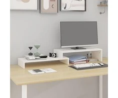 Laikiklis Monitoriaus stovas, baltas, (52–101)x22x14cm, pušies masyvas