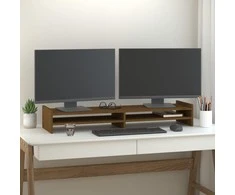 Laikiklis Monitoriaus stovas, medaus rudas, 100x27x15cm, pušies masyvas
