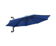 Prie sienos montuojamas skėtis su stulpu, mėlynas, 300cm