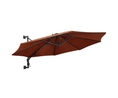 Prie sienos montuojamas skėtis su stulpu, terakota, 300cm