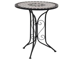 Mozaikinis bistro staliukas, pilkos spalvos, 61cm, keramika