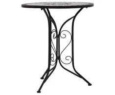 Mozaikinis bistro staliukas, pilkos spalvos, 61cm, keramika