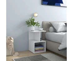 Naktinė spintelė, baltos spalvos, 35x35x55cm, apdirbta mediena