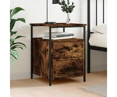 Naktinė spintelė, dūminio ąžuolo, 44x45x60cm, apdirbta mediena