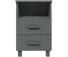Naktinė spintelė HAMAR, tamsiai pilka, 40x35x62cm, pušis