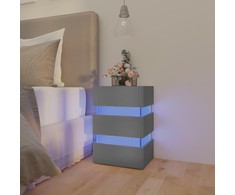 Naktinė spintelė su LED apšvietimu, pilka, 45x35x67cm, mediena