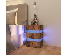 Naktinė spintelė su LED, dūminio ąžuolo, 45x35x67cm, mediena