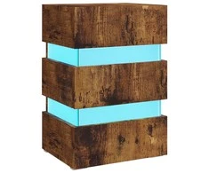 Naktinė spintelė su LED, dūminio ąžuolo, 45x35x67cm, mediena