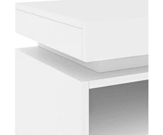 Naktinė spintelė su LED lemputėmis, balta, 40x39x48,5cm