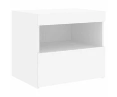 Naktinė spintelė su LED lemputėmis, baltos spalvos, 50x40x45cm