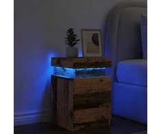 Naktinė spintelė su LED, medienos, 35x39x55cm, mediena