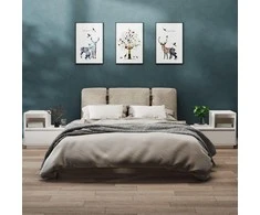 Naktinės spintelės, 2vnt., baltos, 60x34x51cm, pušies masyvas