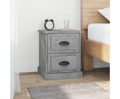 Naktinės spintelės, 2vnt., betono pilkos, 39x39x47,5cm, mediena