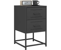 Naktinės spintelės, 2vnt., juodos, 36x39x60,5cm, plienas