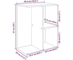 Naktinės spintelės, 2vnt., medienos, 46,5x29x61cm, mediena