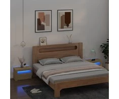 Naktinės spintelės su LED, 2vnt., sonoma ąžuolo, 60x35x40cm
