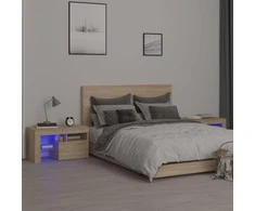 Naktinės spintelės su LED, 2vnt., ąžuolo, 70x36,5x40cm