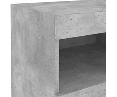 Naktinės spintelės su LED, 2vnt., betono pilkos, 50x40x45cm