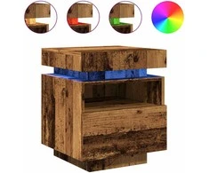 Naktinės spintelės su LED, 2vnt., medienos, 40x39x48,5cm
