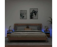 Naktinės spintelės su LED, 2vnt., medienos, 40x39x48,5cm