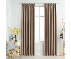 Naktinės užuolaidos su kabliukais, 2vnt., taupe, 140x175cm