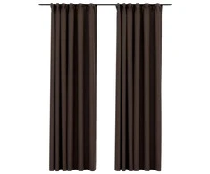 Naktinės užuolaidos su kabliukais, 2vnt., taupe, 140x245cm