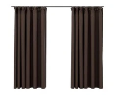Naktinės užuolaidos su kabliukais, 2vnt., taupe, 140x175cm