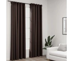 Naktinės užuolaidos su kabliukais, 2vnt., taupe, 140x245cm