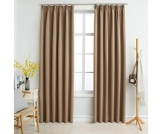 Naktinės užuolaidos su kabliukais, 2vnt., taupe, 140x225cm