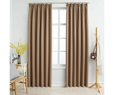 Naktinės užuolaidos su kabliukais, 2vnt., taupe, 140x245cm