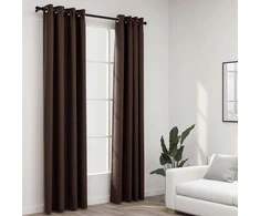 Naktinės užuolaidos su kilputėmis, 2vnt., taupe, 140x245cm