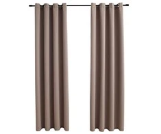 Naktinės užuolaidos su žiedais, 2vnt., taupe spalvos, 140x225cm