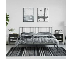 Naktiniai staliukai, 2vnt., juodi, 50x35x60cm, stiklas/plienas