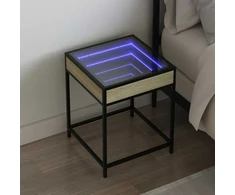 Naktinis staliukas su Infinity LED, ąžuolo, 40x40x51cm