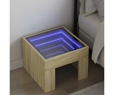 Naktinis staliukas su Infinity LED, ąžuolo, 40x40x30cm